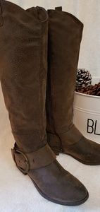 Brown suede boots